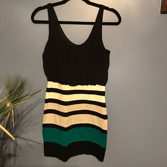 Express Black Striped Bodycon Tank Mini Dress - XS - Picture 9 of 9